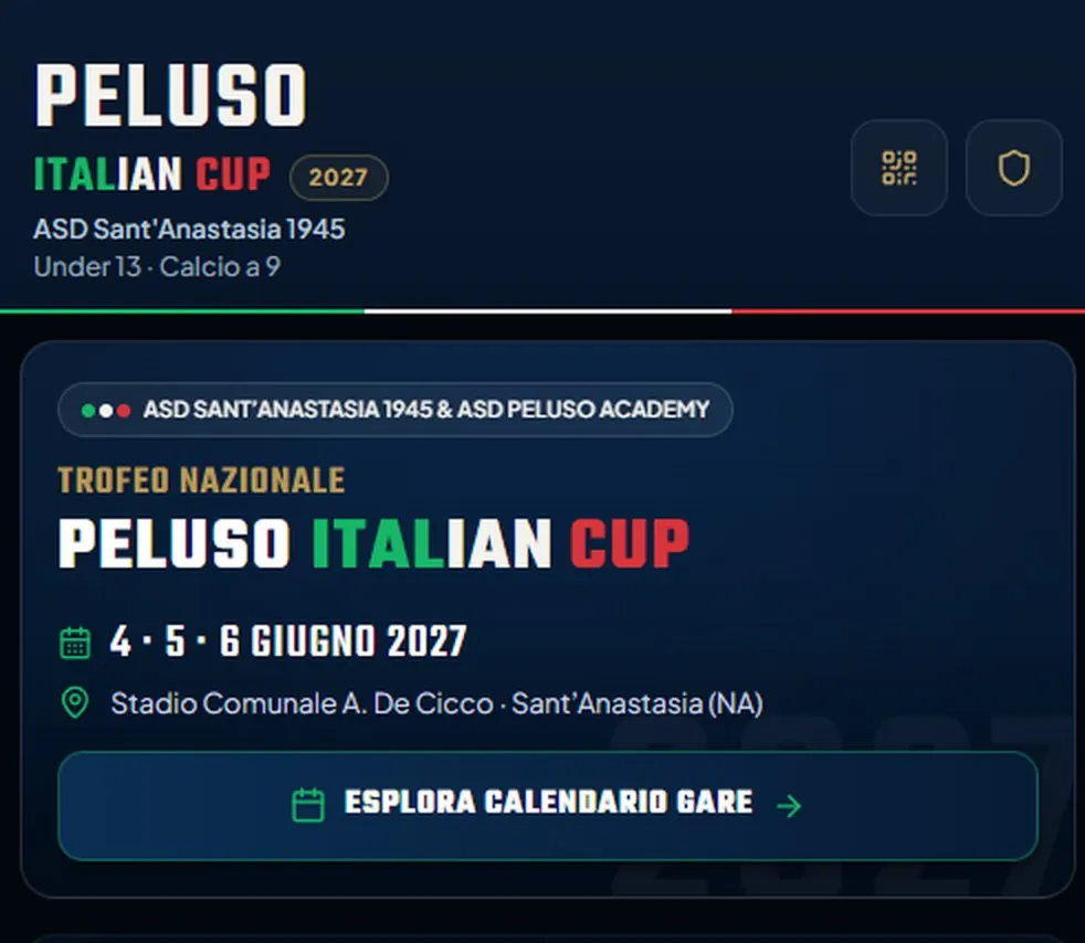 Anteprima della web app ufficiale Peluso Italian Cup